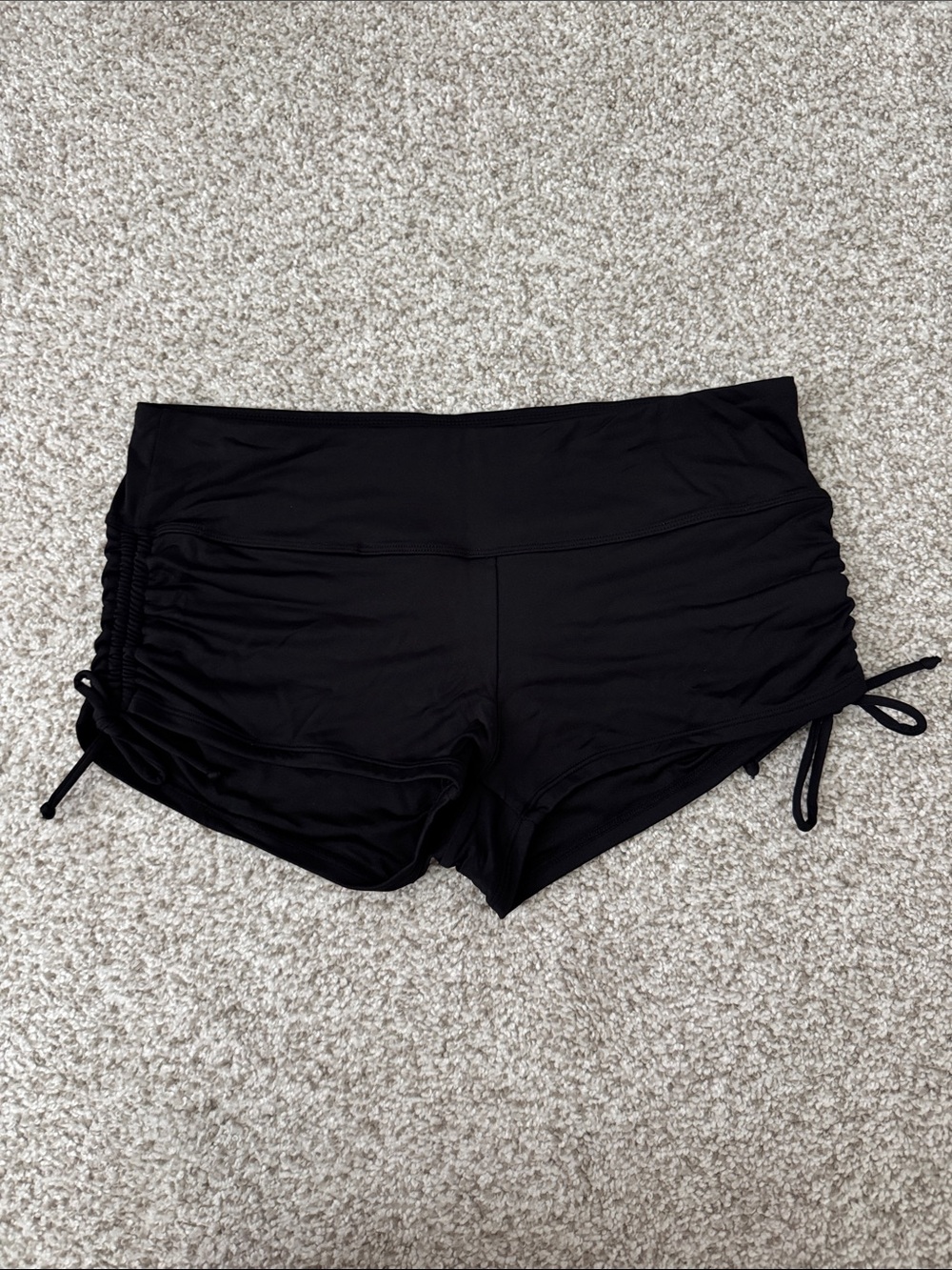 Beach House Black Adjustable Side Tie Swim Shorts.